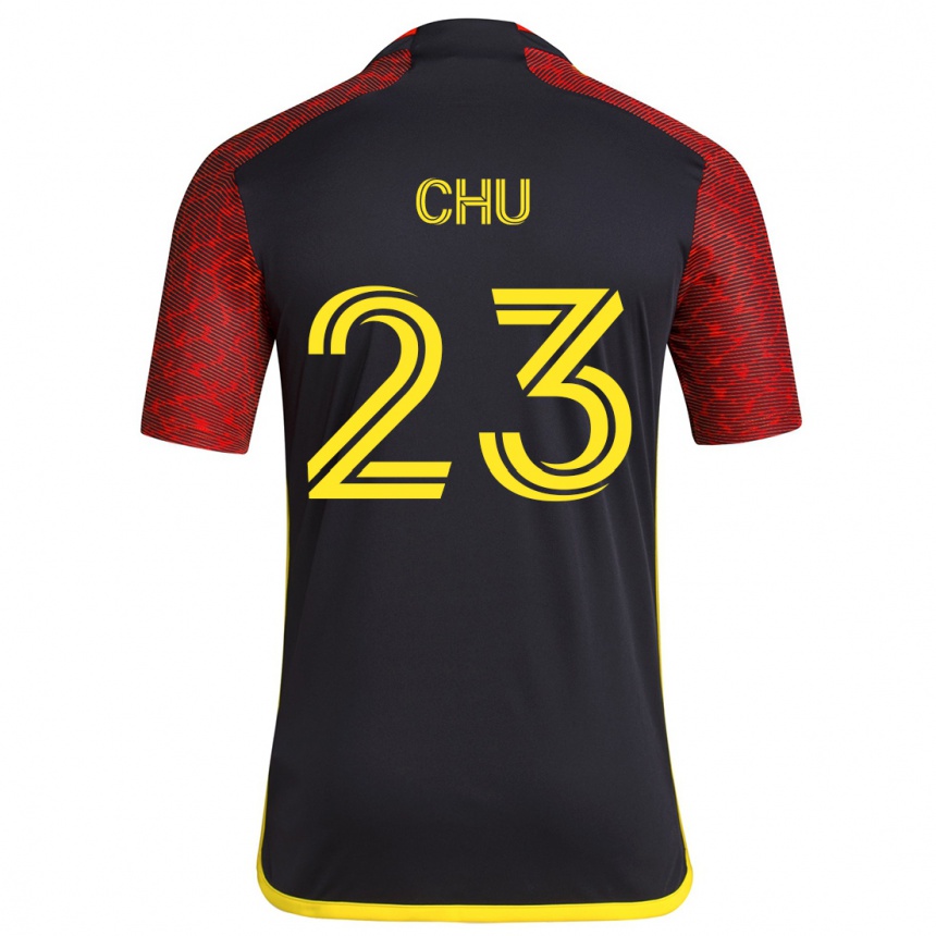 Kids Football Léo Chú #23 Red Black Away Jersey 2024/25 T-Shirt Canada