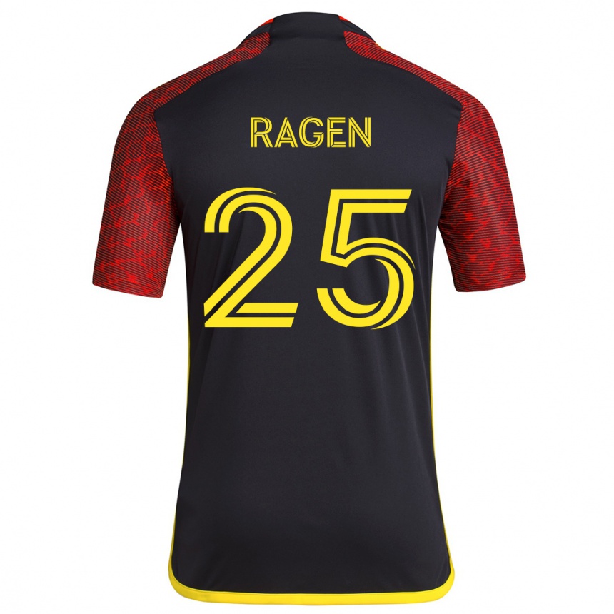 Kids Football Jackson Ragen #25 Red Black Away Jersey 2024/25 T-Shirt Canada