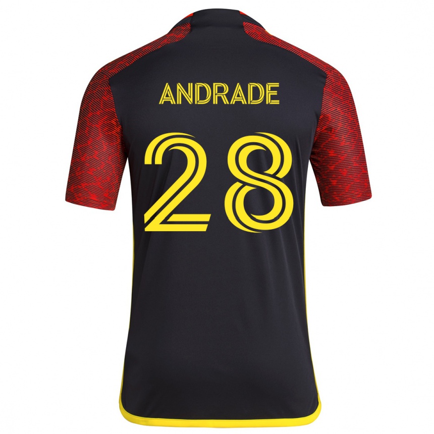 Enfant Football Maillot Yeimar Gómez Andrade #28 Rouge Noir Tenues Extérieur 2024/25 Canada