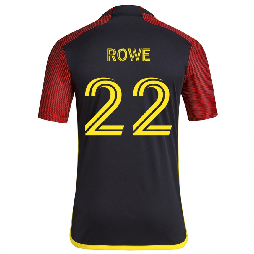 Kids Football Kelyn Rowe #22 Red Black Away Jersey 2024/25 T-Shirt Canada