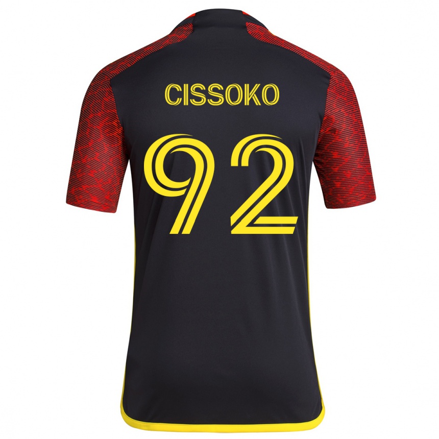 Kids Football Abdoulaye Cissoko #92 Red Black Away Jersey 2024/25 T-Shirt Canada