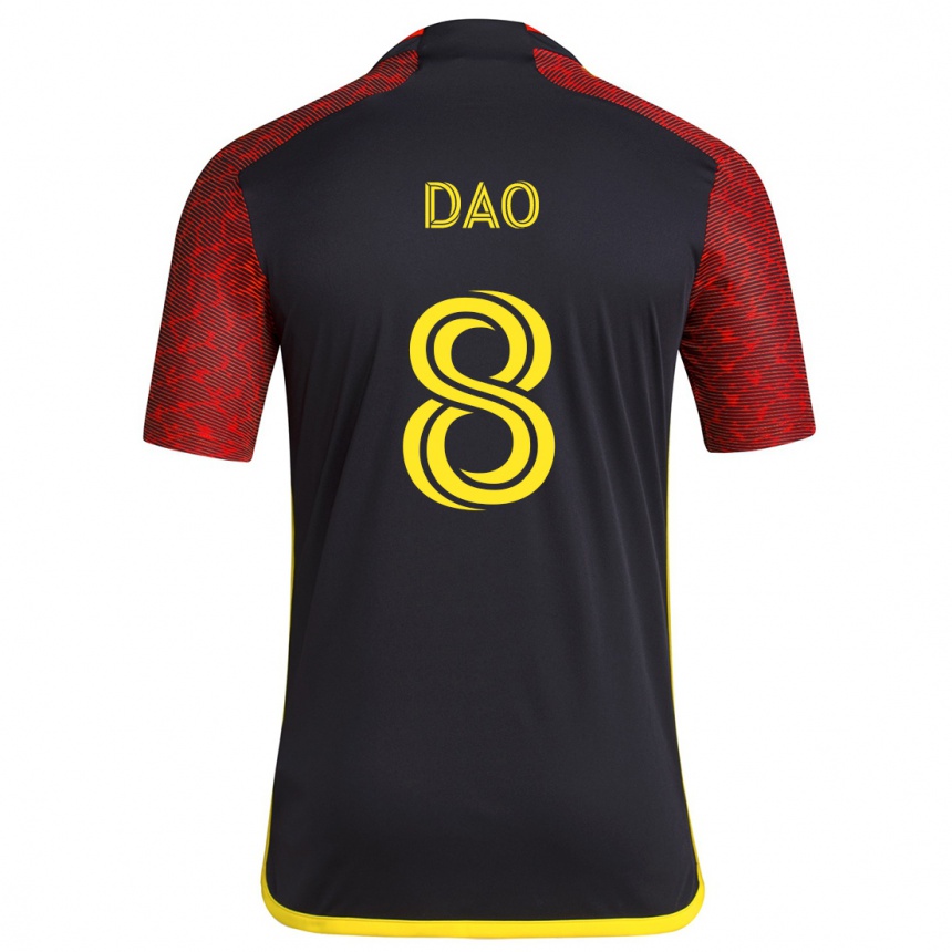 Kids Football Kaylee Dao #8 Red Black Away Jersey 2024/25 T-Shirt Canada