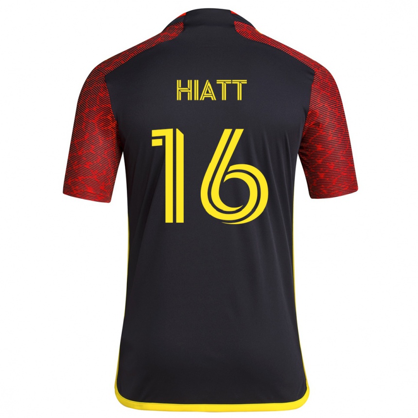 Kids Football Samantha Hiatt #16 Red Black Away Jersey 2024/25 T-Shirt Canada