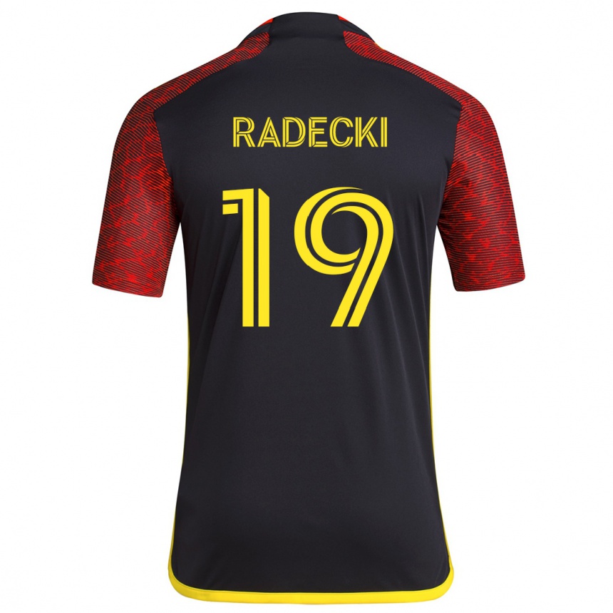 Enfant Football Maillot Taylor Radecki #19 Rouge Noir Tenues Extérieur 2024/25 Canada