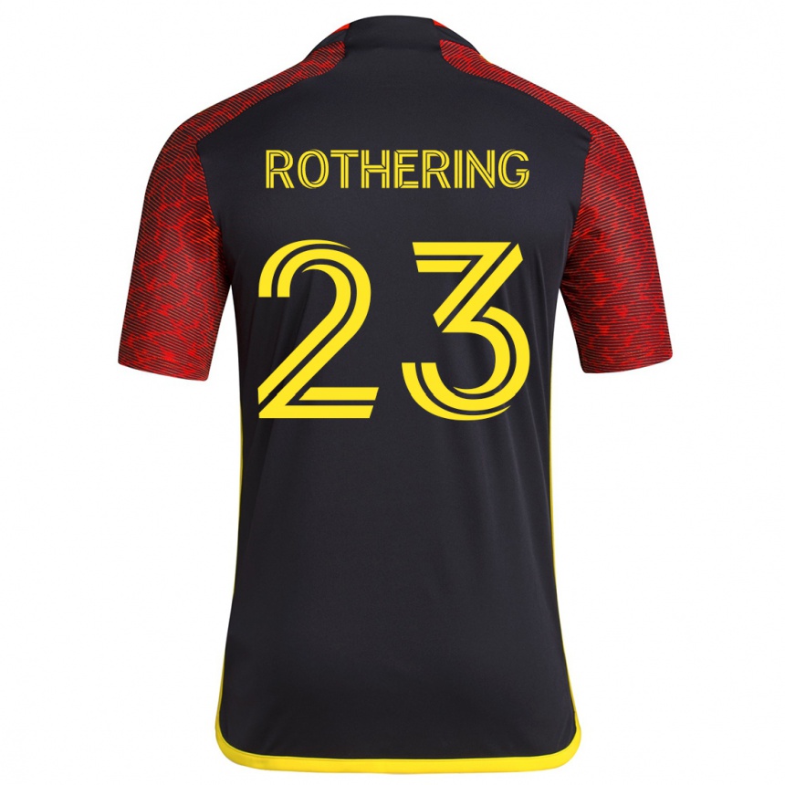 Kids Football Holly Rothering #23 Red Black Away Jersey 2024/25 T-Shirt Canada