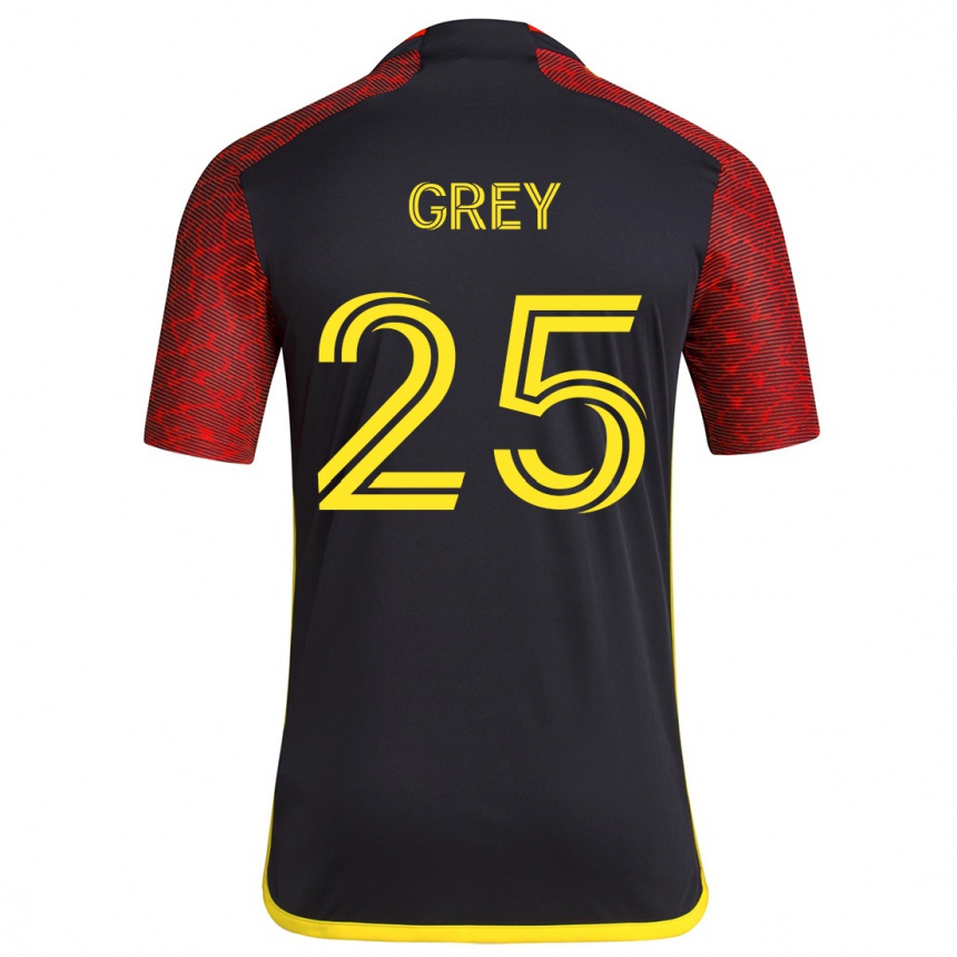 Kids Football Mireya Grey #25 Red Black Away Jersey 2024/25 T-Shirt Canada