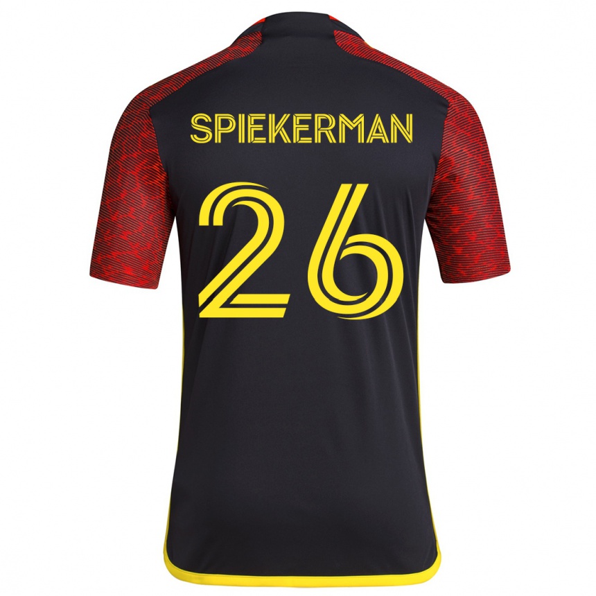 Kids Football Stephanie Spiekerman #26 Red Black Away Jersey 2024/25 T-Shirt Canada