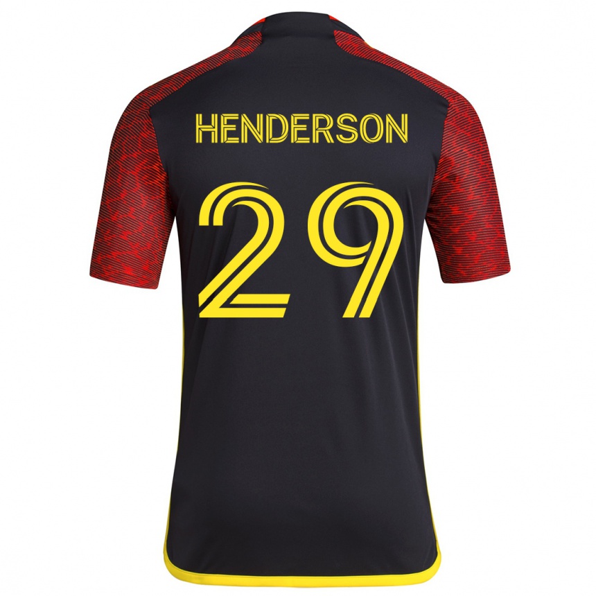 Enfant Football Maillot Anna Henderson #29 Rouge Noir Tenues Extérieur 2024/25 Canada