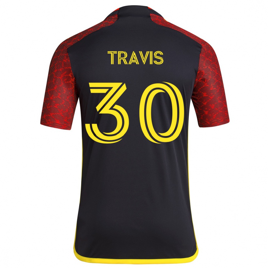 Kids Football Riley Travis #30 Red Black Away Jersey 2024/25 T-Shirt Canada