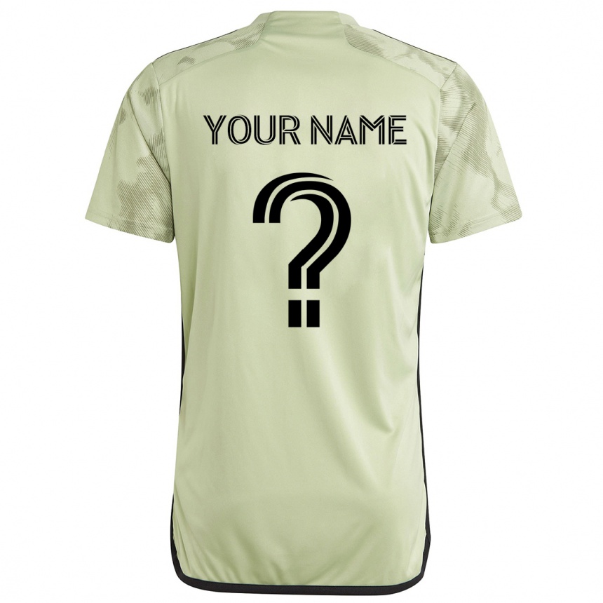 Kids Football Your Name #0 Light Green Away Jersey 2024/25 T-Shirt Canada