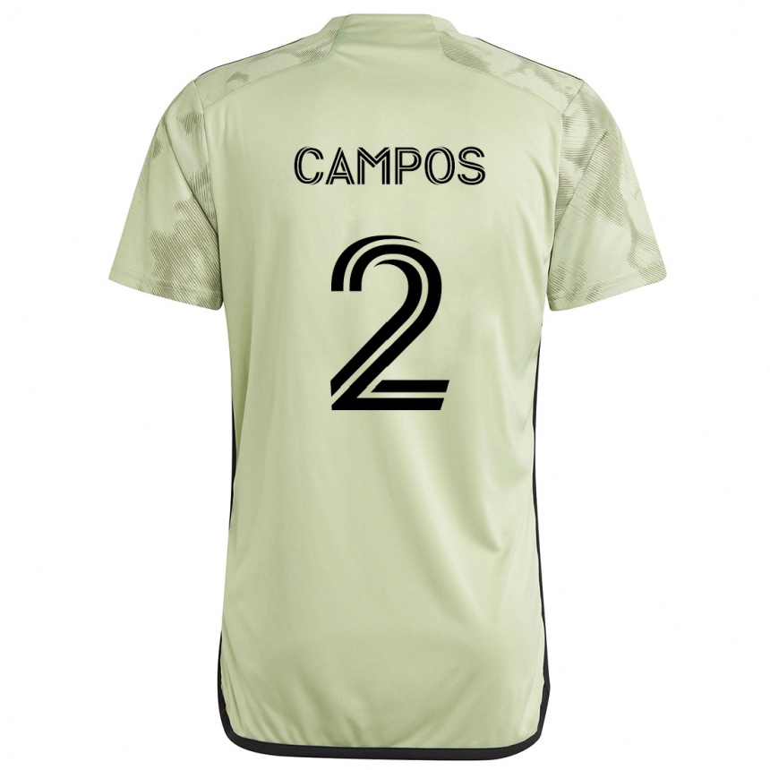 Kids Football Omar Campos #2 Light Green Away Jersey 2024/25 T-Shirt Canada