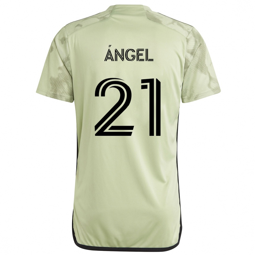 Kids Football Tomás Ángel #21 Light Green Away Jersey 2024/25 T-Shirt Canada