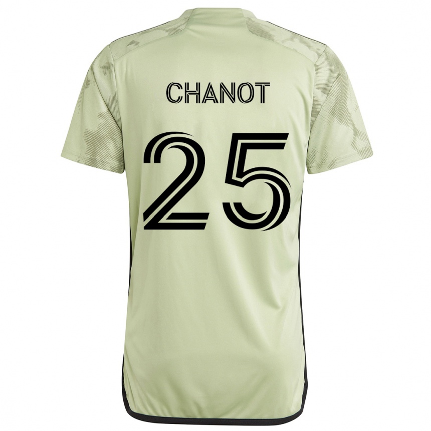 Kids Football Maxime Chanot #25 Light Green Away Jersey 2024/25 T-Shirt Canada