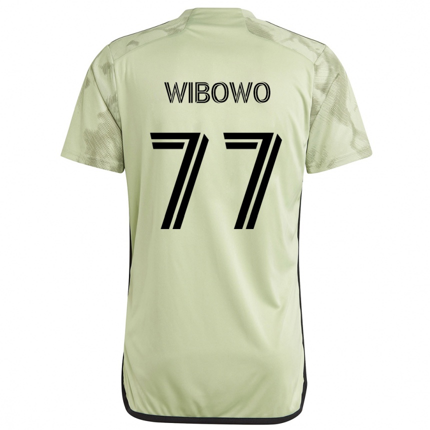 Kids Football Adrian Wibowo #77 Light Green Away Jersey 2024/25 T-Shirt Canada