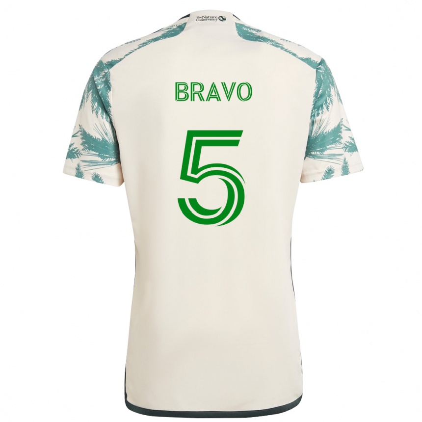 Kids Football Claudio Bravo #5 Beige Brown Away Jersey 2024/25 T-Shirt Canada