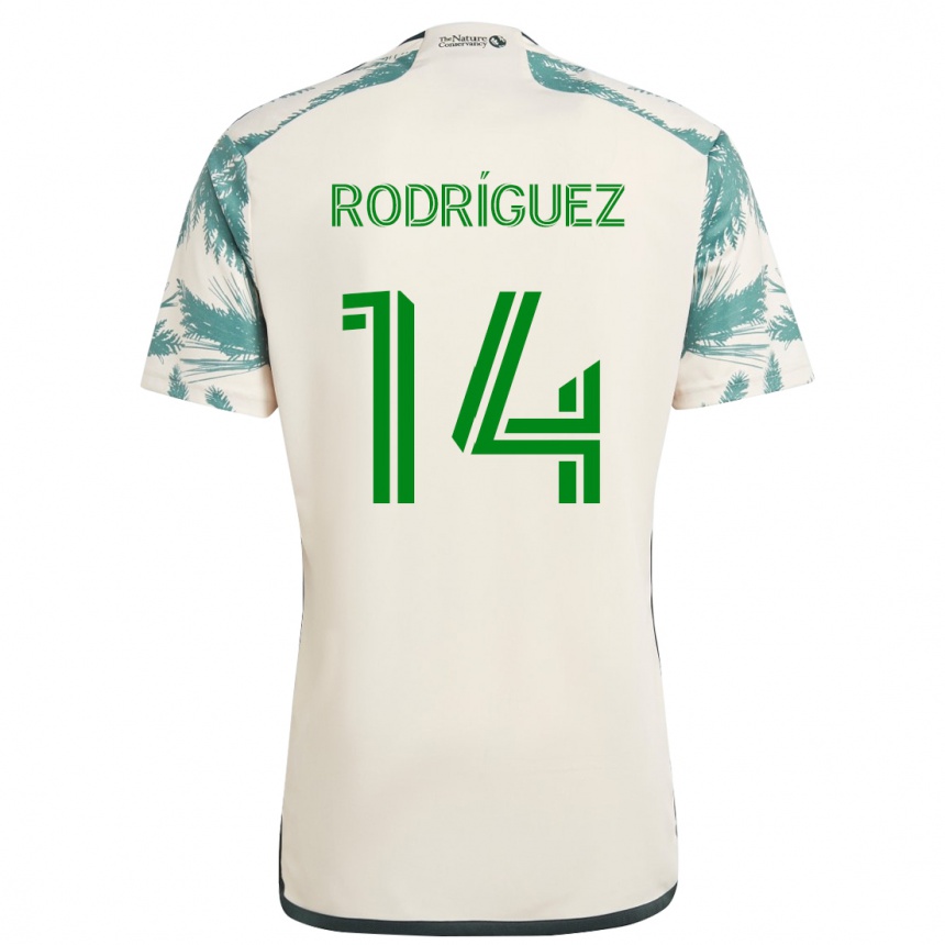 Kids Football Jonathan Rodríguez #14 Beige Brown Away Jersey 2024/25 T-Shirt Canada