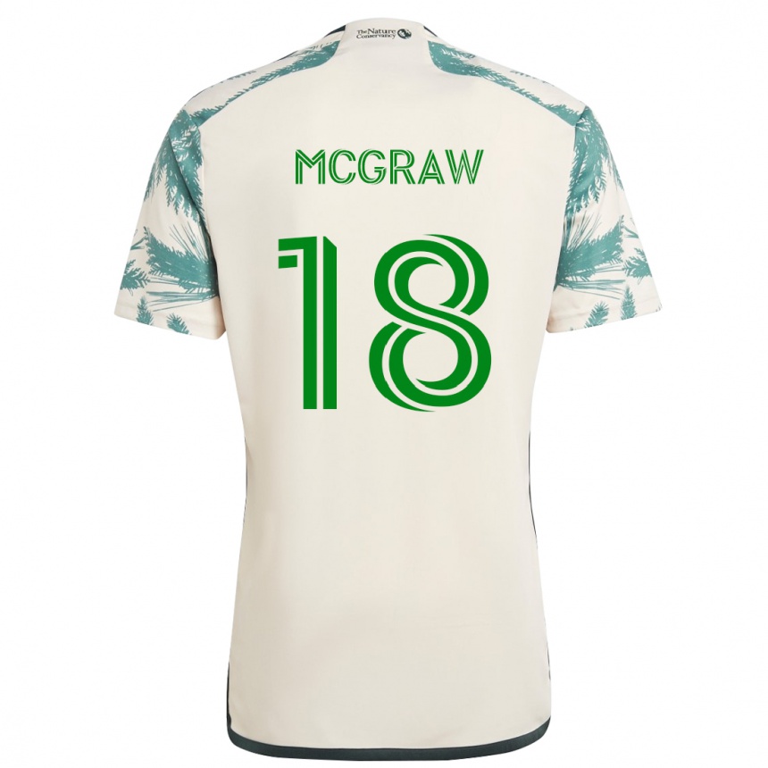 Kids Football Zac Mcgraw #18 Beige Brown Away Jersey 2024/25 T-Shirt Canada