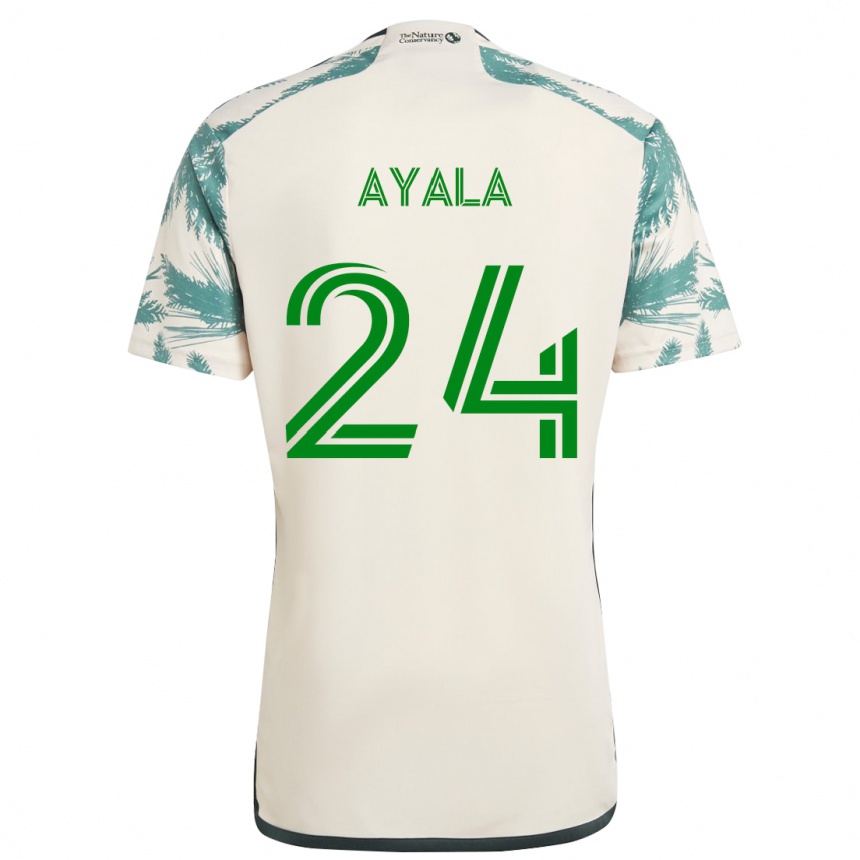 Kids Football David Ayala #24 Beige Brown Away Jersey 2024/25 T-Shirt Canada