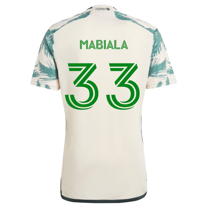 Kids Football Larrys Mabiala #33 Beige Brown Away Jersey 2024/25 T-Shirt Canada