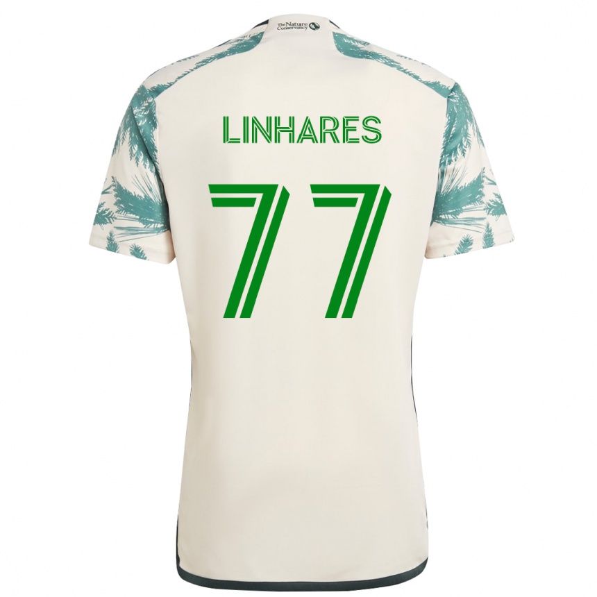 Enfant Football Maillot Kyle Linhares #77 Beige Marron Tenues Extérieur 2024/25 Canada