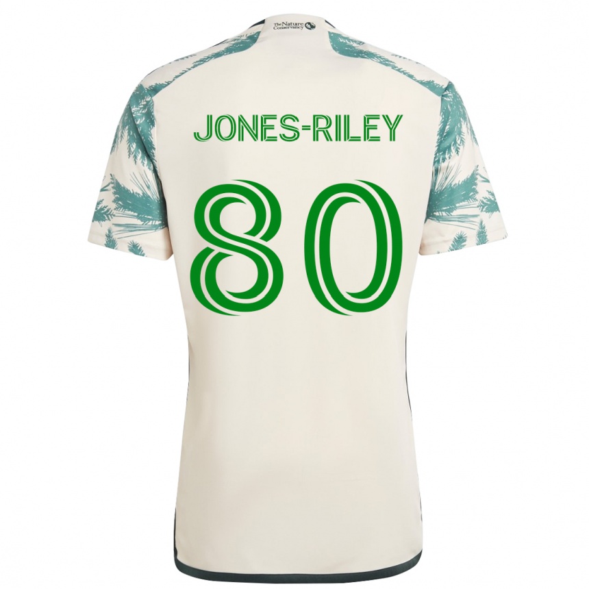 Kids Football Jaden Jones-Riley #80 Beige Brown Away Jersey 2024/25 T-Shirt Canada