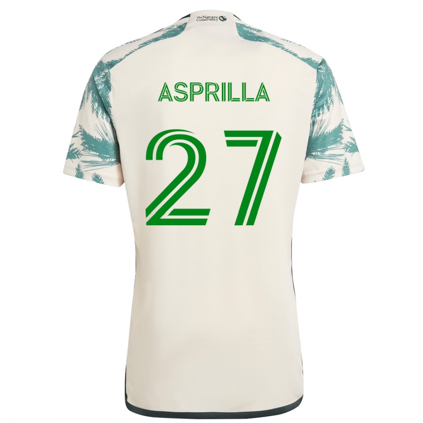 Enfant Football Maillot Dairon Asprilla #27 Beige Marron Tenues Extérieur 2024/25 Canada