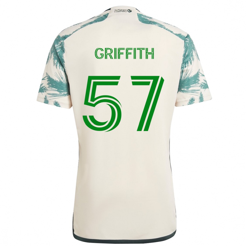 Enfant Football Maillot Víctor Griffith #57 Beige Marron Tenues Extérieur 2024/25 Canada