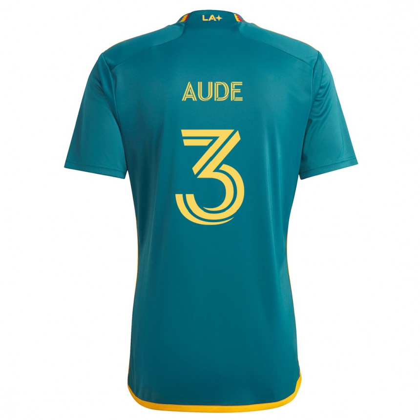 Kids Football Julián Aude #3 Green Yellow Away Jersey 2024/25 T-Shirt Canada