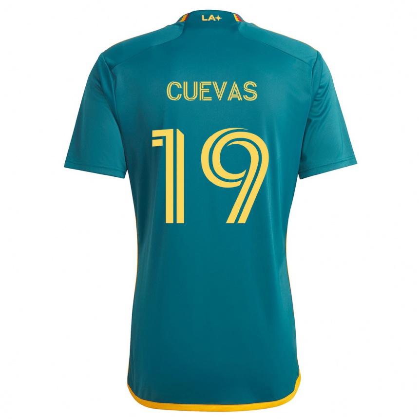 Kids Football Mauricio Cuevas #19 Green Yellow Away Jersey 2024/25 T-Shirt Canada