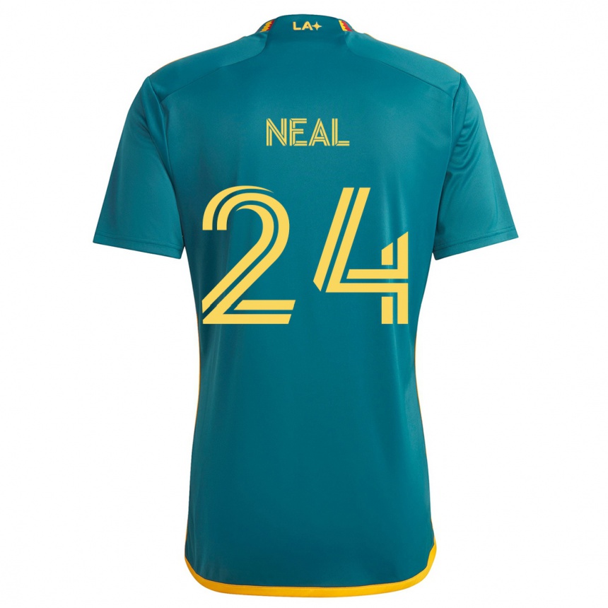 Kids Football Jalen Neal #24 Green Yellow Away Jersey 2024/25 T-Shirt Canada