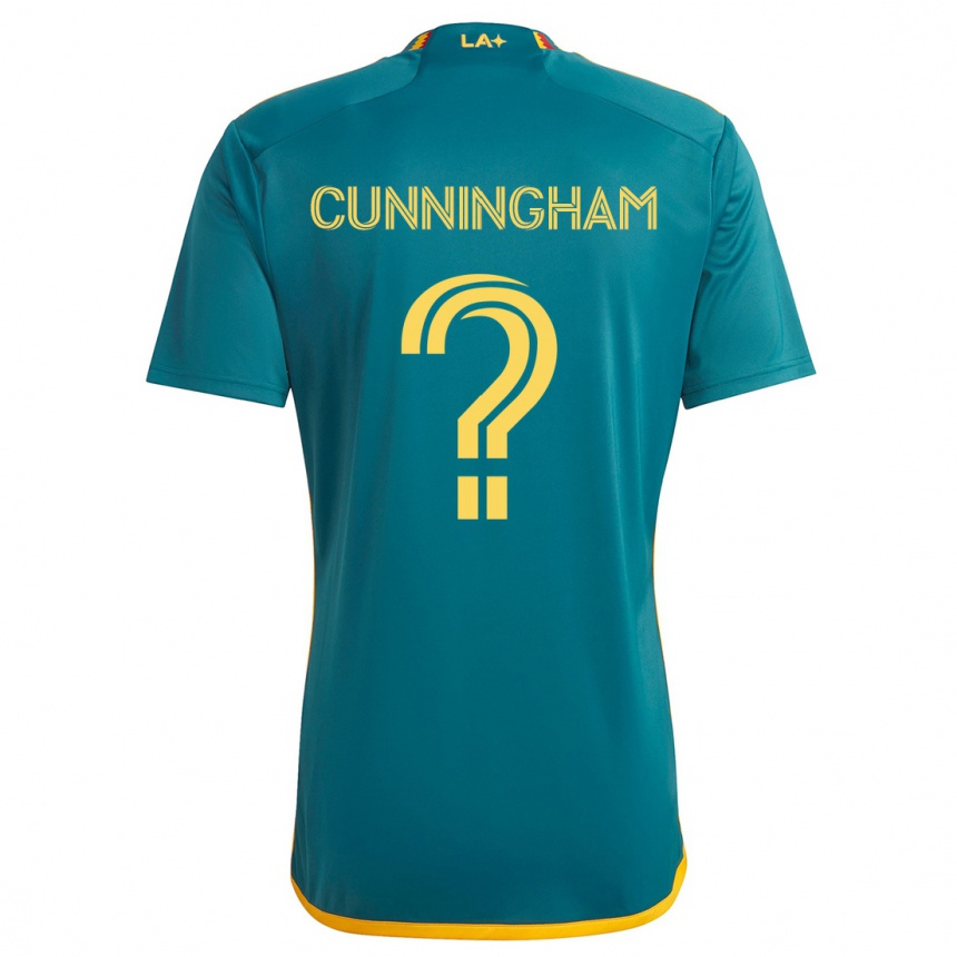 Kids Football Joaquin Cunningham #0 Green Yellow Away Jersey 2024/25 T-Shirt Canada