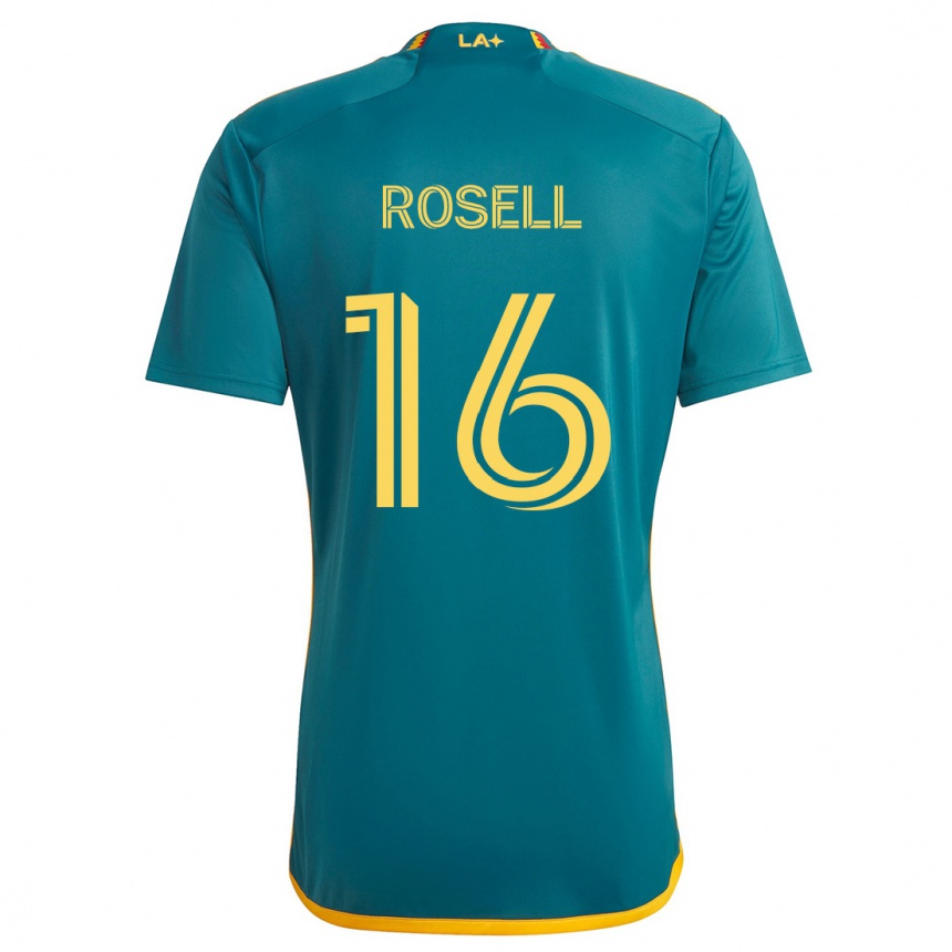 Kids Football Uri Rosell #16 Green Yellow Away Jersey 2024/25 T-Shirt Canada