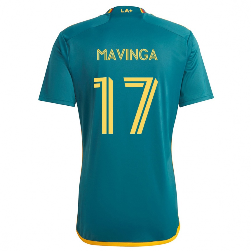 Kids Football Chris Mavinga #17 Green Yellow Away Jersey 2024/25 T-Shirt Canada