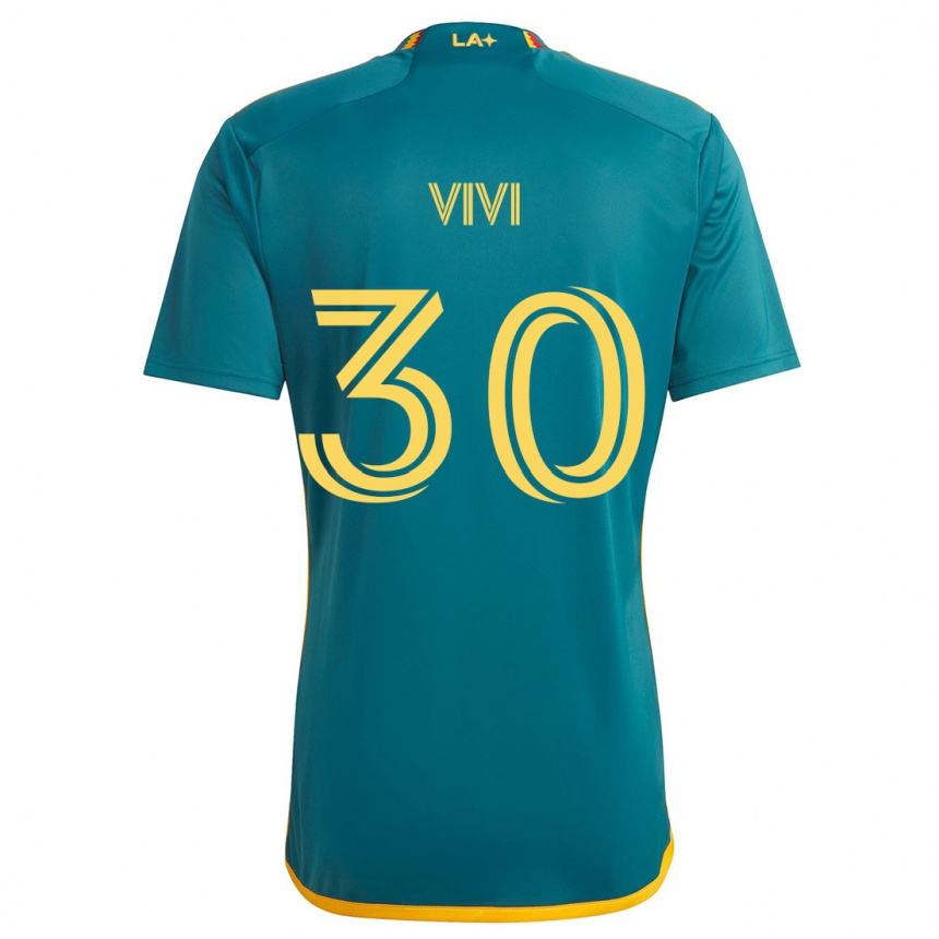 Enfant Football Maillot Gino Vivi #30 Vert Jaune Tenues Extérieur 2024/25 Canada