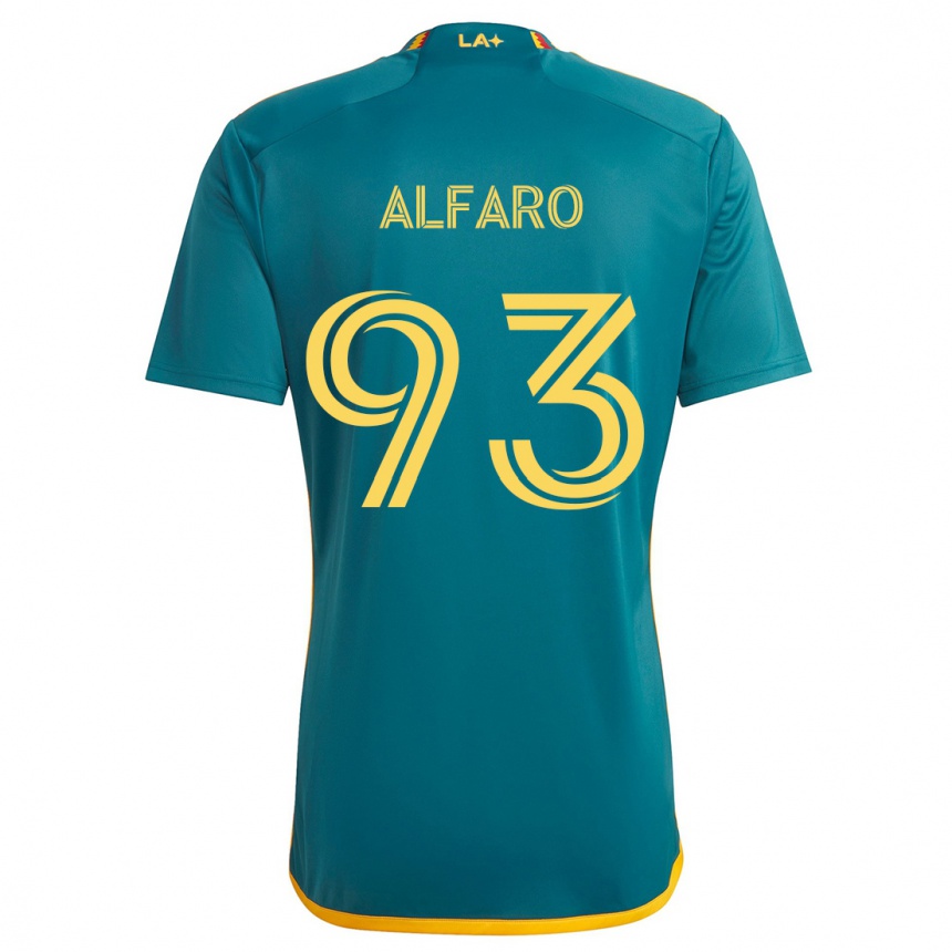 Kids Football Tony Alfaro #93 Green Yellow Away Jersey 2024/25 T-Shirt Canada