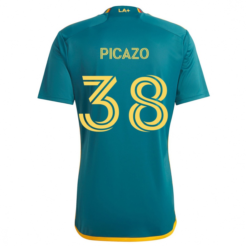 Kids Football Axel Picazo #38 Green Yellow Away Jersey 2024/25 T-Shirt Canada