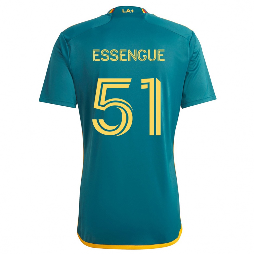 Kids Football Ascel Essengue #51 Green Yellow Away Jersey 2024/25 T-Shirt Canada