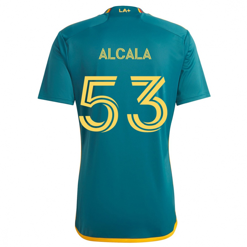 Kids Football Álex Alcalá #53 Green Yellow Away Jersey 2024/25 T-Shirt Canada