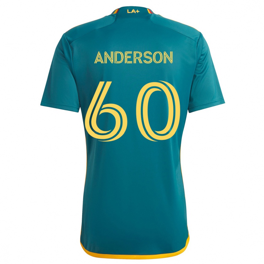 Kids Football Nolan Anderson #60 Green Yellow Away Jersey 2024/25 T-Shirt Canada