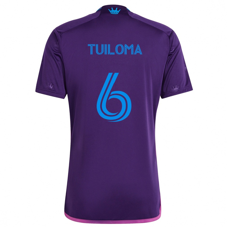 Kids Football Bill Tuiloma #6 Purple Blue Away Jersey 2024/25 T-Shirt Canada