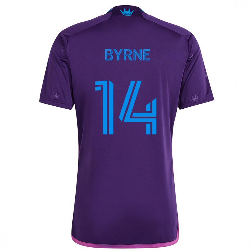 Kids Football Nathan Byrne #14 Purple Blue Away Jersey 2024/25 T-Shirt Canada