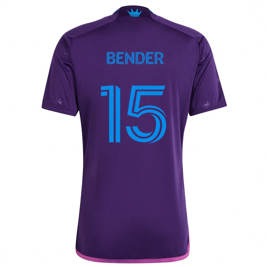 Enfant Football Maillot Ben Bender #15 Bleu Violet Tenues Extérieur 2024/25 Canada