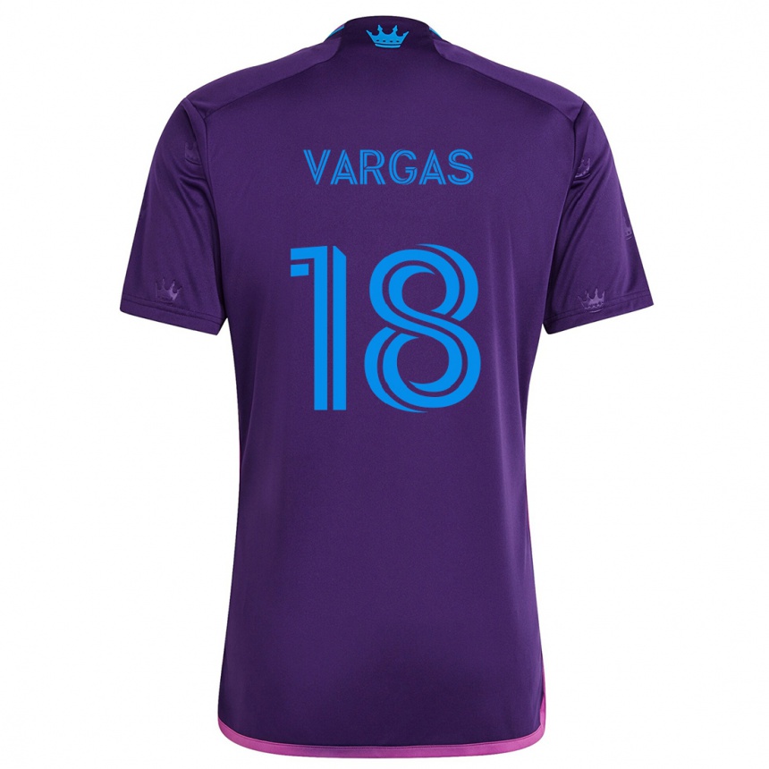 Enfant Football Maillot Kerwin Vargas #18 Bleu Violet Tenues Extérieur 2024/25 Canada