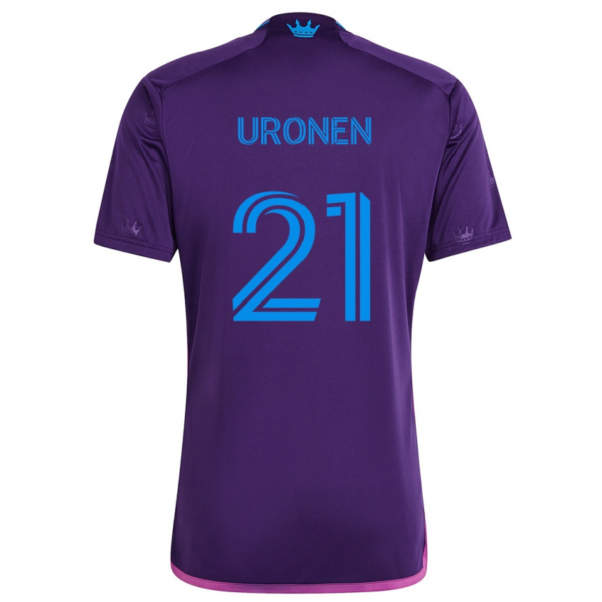 Enfant Football Maillot Jere Uronen #21 Bleu Violet Tenues Extérieur 2024/25 Canada