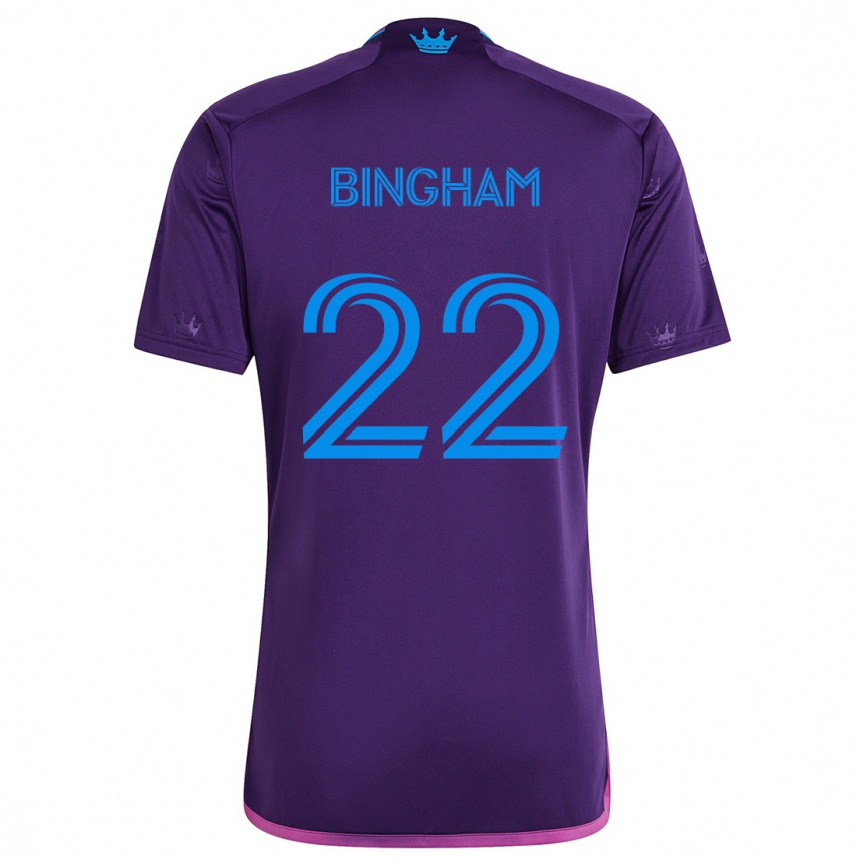 Enfant Football Maillot David Bingham #22 Bleu Violet Tenues Extérieur 2024/25 Canada