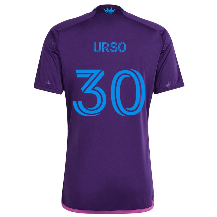 Kids Football Júnior Urso #30 Purple Blue Away Jersey 2024/25 T-Shirt Canada