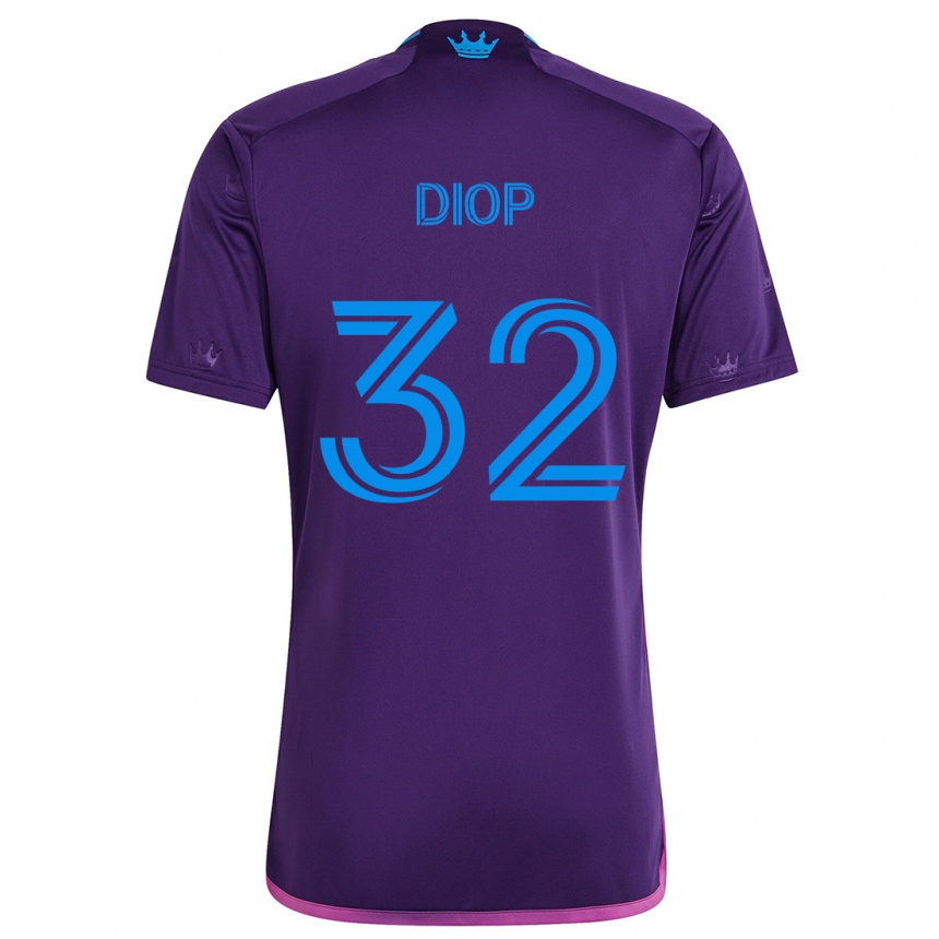 Kids Football Hamady Diop #32 Purple Blue Away Jersey 2024/25 T-Shirt Canada