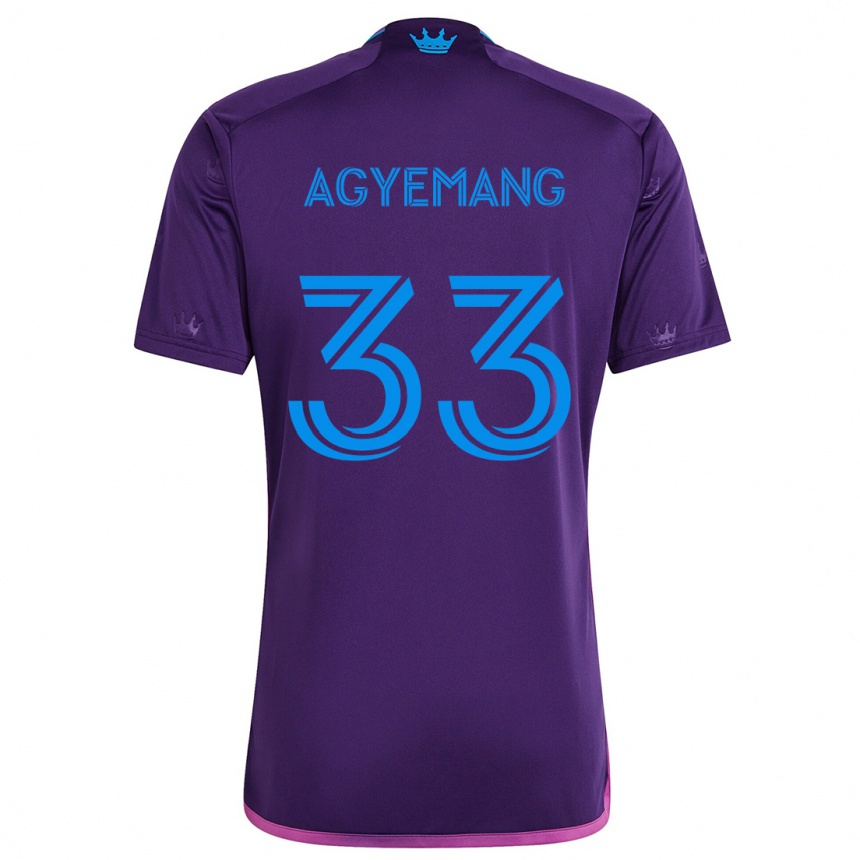 Kids Football Patrick Agyemang #33 Purple Blue Away Jersey 2024/25 T-Shirt Canada