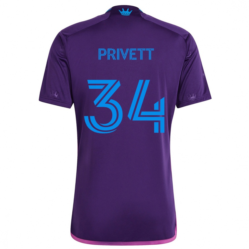 Kids Football Andrew Privett #34 Purple Blue Away Jersey 2024/25 T-Shirt Canada