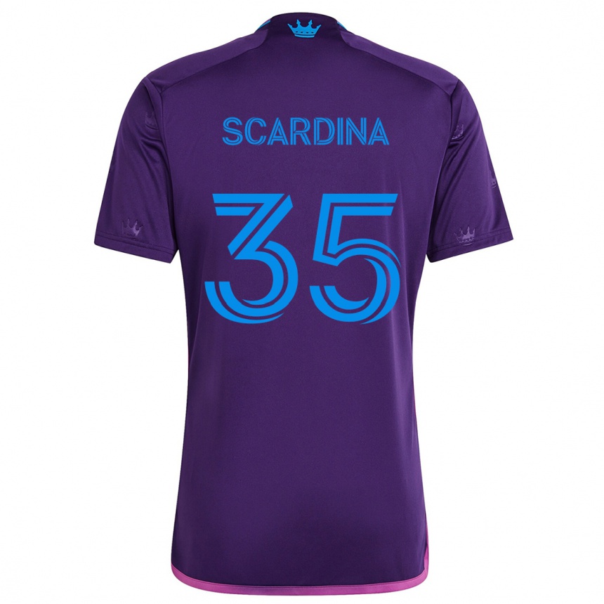 Enfant Football Maillot Nick Scardina #35 Bleu Violet Tenues Extérieur 2024/25 Canada